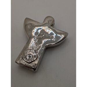 JAN BARBOGLIO SILVER ANGEL COLLECTIBLE IRON PAPERWEIGHT 3.5"